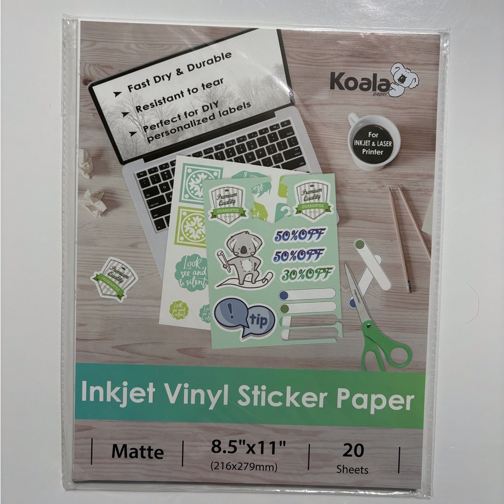 Inkjet Vinyl Sticker Paper - Matte White